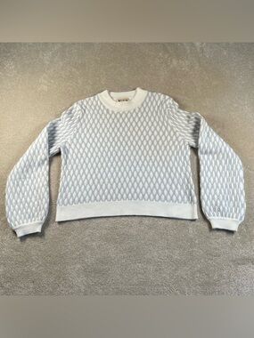 Pepin Anthro Sweater Mock Crew Stretchy diamond Light Blue women's small